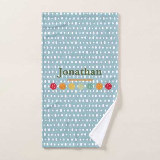 Aangepaste pasta Blue Pattern Pickle Ball Handdoek (Handdoek)