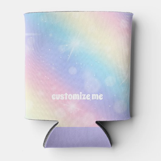 Aangepaste  pasteelregenboog met rugleuning blikjeskoeler (Voorkant)