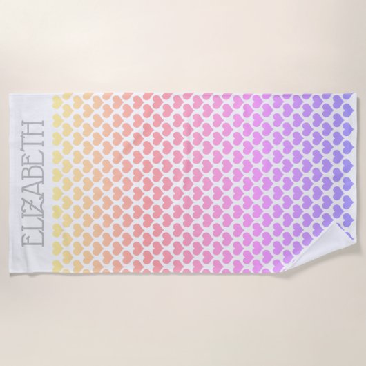 Aangepaste pasteelregenbooghanddoek strandlaken (Voorkant)