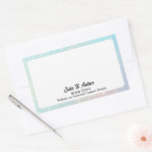 Aangepaste Pastel Blauw Aangepaste Auteur Bookplat Rechthoekige Sticker (Envelop)