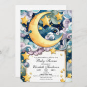 Aangepaste pastel Celestial Baby shower Kaart (Voorkant / Achterkant)