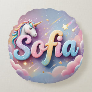 Aangepaste Pastel Eenhoorn Sofia Kussen