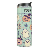 Aangepaste pastel Halloween patroon Spooky Ghost Thermosbeker (Gedraaid links)