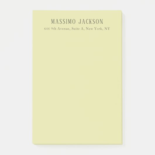 Aangepaste pastel kleur gepersonaliseerde minimali post-it® notes (Voorkant)