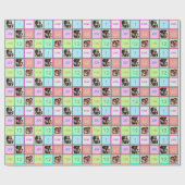 Aangepaste Pastel Kleurrijke Pleinen met Tekst, 3  Cadeaupapier (Vlak)