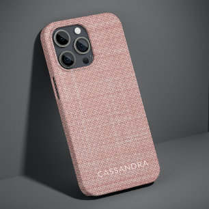 Aangepaste Pastel Licht Stof Roze Blush Roze Kleur iPhone 16 Pro Max Hoesje