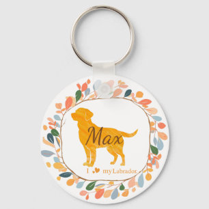 Aangepaste pastel oranje labrador retriever sleute sleutelhanger