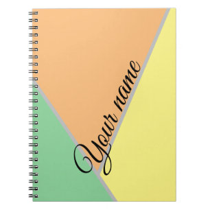 Aangepaste Pastel Perzik Groen Geel Retro Kleurblo Notitieboek