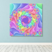Aangepaste pastel regenboog spiraal canvas kunst (Insitu (Houten vloer))