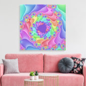 Aangepaste pastel regenboog spiraal canvas kunst (Insitu (Woonkamer))