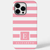 Aangepaste pastel Roos roze witte strepen Case-Mate iPhone Case (Achterkant)