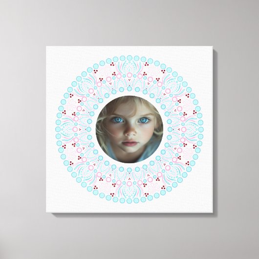 Aangepaste Pastel Roze en Blauwe Mandala Lijst Canvas Afdruk (Voorkant)