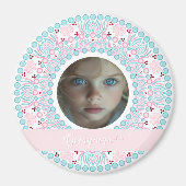 Aangepaste Pastel Roze en Blauwe Mandala Lijst Magneet (Voorkant)