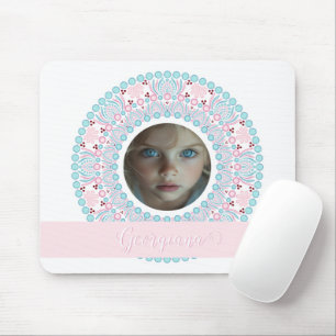 Aangepaste  Pastel Roze en Blauwe Mandala Lijst Muismat