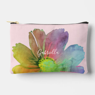 Aangepaste pastel roze kleurrijke waterverf wilde etui