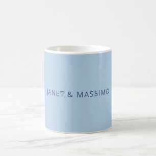 Aangepaste pastelblauwe gepersonaliseerde minimali koffiemok