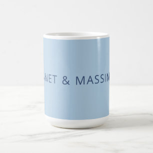 Aangepaste pastelblauwe gepersonaliseerde minimali koffiemok