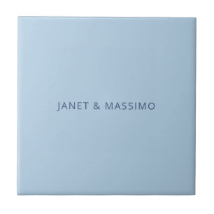 Aangepaste pastelblauwe gepersonaliseerde minimali tegeltje
