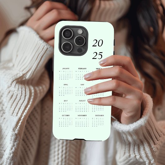 Aangepaste Pastelmunt 2025 Kalender Case-Mate iPhone Case