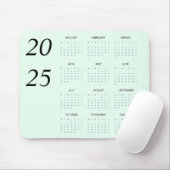 Aangepaste Pastelmunt 2025 Kalender Elegant Muismat (Met muis)