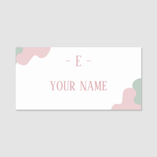 aangepaste pastelroze, eenvoudig naamplaatje (Voorkant)