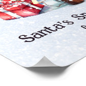 Aangepaste Pastelsneeuw Santa's Schattigee rendier Poster (Hoek)
