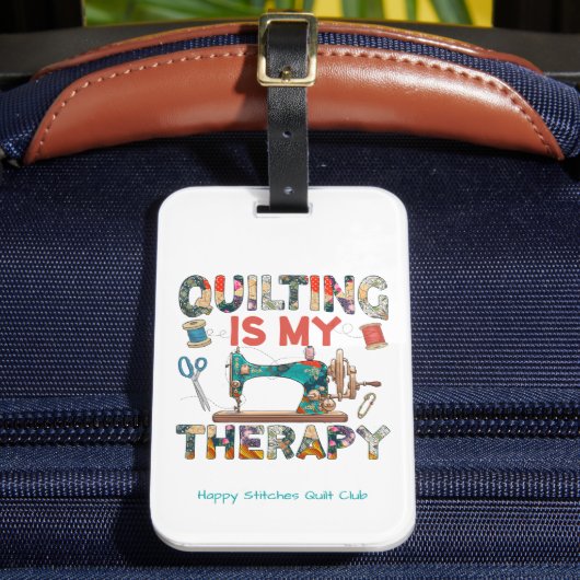 Aangepaste Patchwork Quilting Therapie Bag en Bagagelabel (Voorkant Insitu 2)