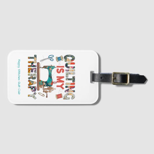 Aangepaste Patchwork Quilting Therapie Bag en Bagagelabel (Voorkant (horizontaal))