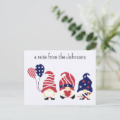 Aangepaste Patriottische Gnomen, een notitie van.. Briefkaart (Staand voorkant)