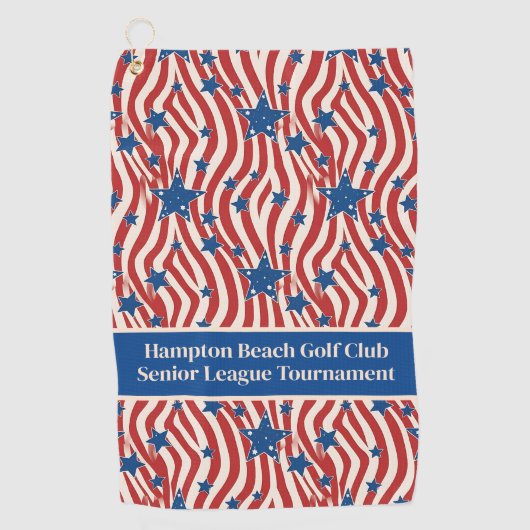 Aangepaste patriottische golfhanddoek (Voorkant)