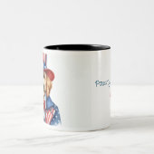 Aangepaste Patriottische Uncle Sam Goldendoodle Mo Tweekleurige Koffiemok (Center)