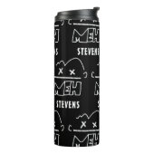 Aangepaste patroonnaam Meh Funny Face Emoji Thermosbeker (Gedraaid links)