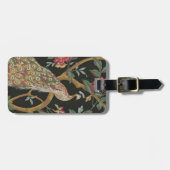 Aangepaste pauw op zwart Bagagelabel (Voorkant horizontaal)