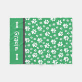 Aangepaste paw Print Dog Fleece Blanket Deken (Voorkant (Horizontaal))