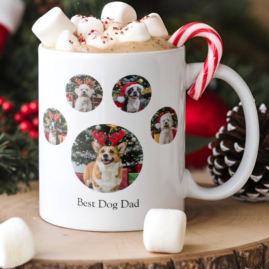 Aangepaste Paw Print Photo Collage 5 Afbeelding Ko Koffiemok