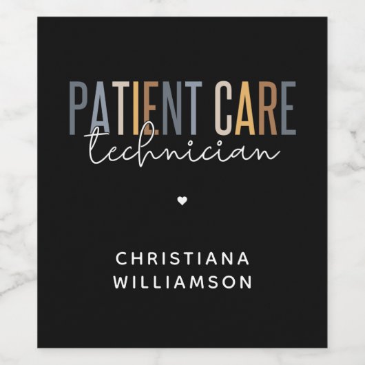 Aangepaste PCT-cadeaus voor patiënttechnicus Wijn Etiket (Enkel label)