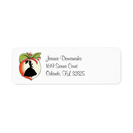 Aangepaste Peach Southern Belle Etiket (Voorkant)