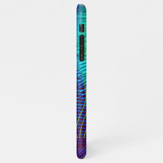 Aangepaste Peacock Blue Feather genaamd iPhone Hoesje (Linkerkant)