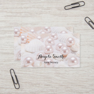 Aangepaste Pearl Business Modern gepersonaliseerd Visitekaartje