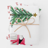 Aangepaste Peggy Penguin 1 Kerstmis Inpakpapier Vel (In situ)