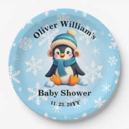 Aangepaste Penguin Baby shower Borden Papieren Bordje