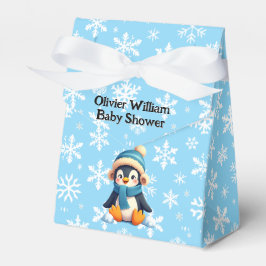 Aangepaste Penguin Baby shower Favoriet Box Bedankdoosjes