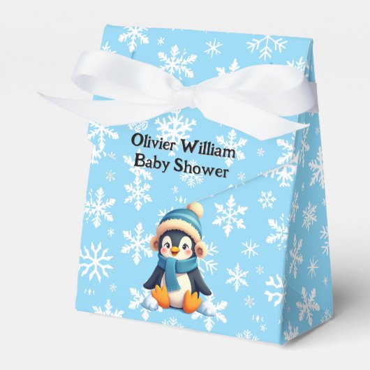 Aangepaste Penguin Baby shower Favoriet Box Bedankdoosjes (Voorkant Zijde)