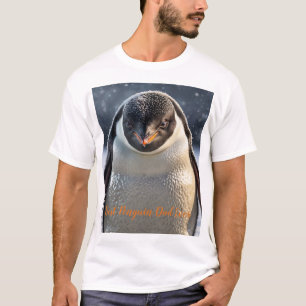 Aangepaste Penguin Dad Gepersonaliseerde  Foto T-shirt