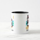 Aangepaste Penguin Paar Namen Gepersonaliseerd Mok (Midden)