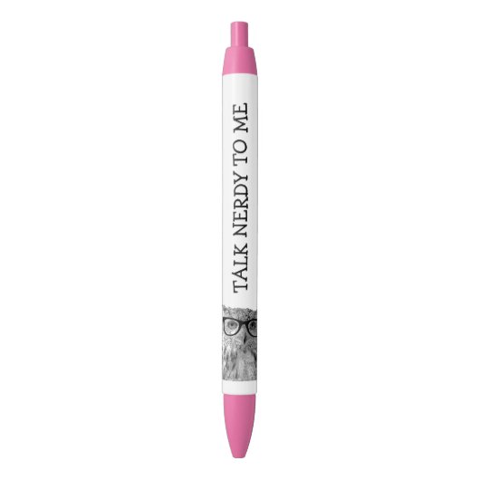 Aangepaste pennen met grappige uil die een geeky b (Voorkant Verticaal)