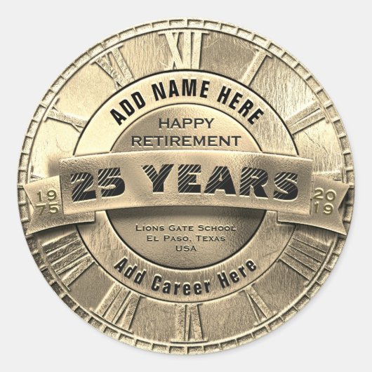 Aangepaste pensioenticker ronde sticker (Voorkant)