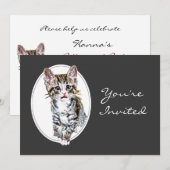 Aangepaste pensionering Nodig Sweet Little Kitty C Kaart (Voorkant / Achterkant)