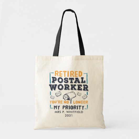 Aangepaste pensionering postpersoneel postbus tote bag (Voorkant)