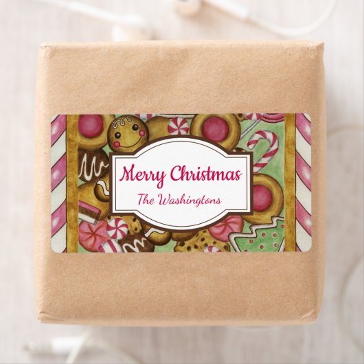 Aangepaste peperkoekkoekjes Kerstcadeau-etiketten Etiket (Insitu)
